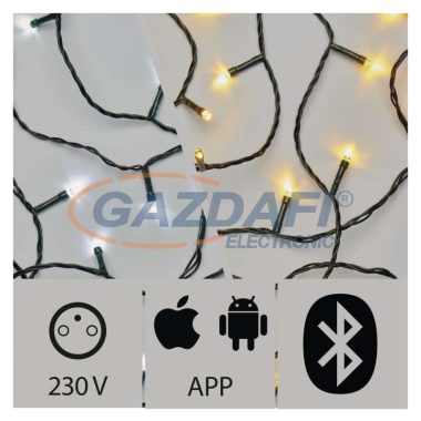 EMOS ZY2188 karácsonyi fényfüzér CLASSIC MOBILAPP, MULTIF.8., 2IN1, 15M, 150LED, IP44, HIDEG/meleg fehér