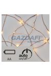 EMOS ZY2195 karácsonyi fényfüzér NANO 0.9M, 10LED IP20, 2xAA, EZÜST VEZETÉK, időzítő, meleg fehér