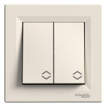   SCHNEIDER EPH0600123 ASFORA Double toggle switch, spring connection, beige (106 + 6)