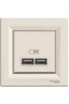 SCHNEIDER EPH2700223 ASFORA Dual USB charger, 2.1A, beige