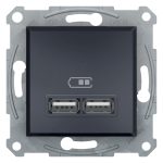   SCHNEIDER EPH2700271 ASFORA Dual USB charger, 2.1A, anthracite