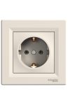 SCHNEIDER EPH2900123 ASFORA 2P + F socket, screw, with frame, beige