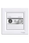 SCHNEIDER EPH3400221 ASFORA TV / SAT socket, through, 4 dB, white