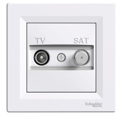 SCHNEIDER EPH3400221 ASFORA TV / SAT socket, through, 4 dB, white