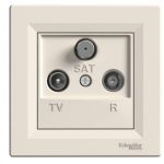   SCHNEIDER EPH3500123 ASFORA TV / R / SAT socket, terminal block, 1 dB, beige