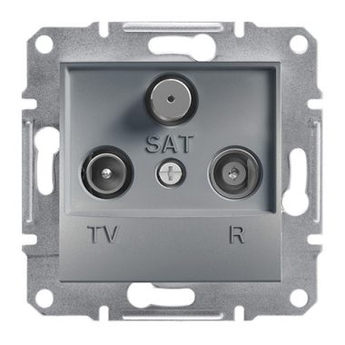 SCHNEIDER EPH3500162 ASFORA TV / R / SAT socket, end cap, 1 dB, steel