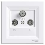   SCHNEIDER EPH3500221 ASFORA TV / R / SAT socket, through, 4 dB, white