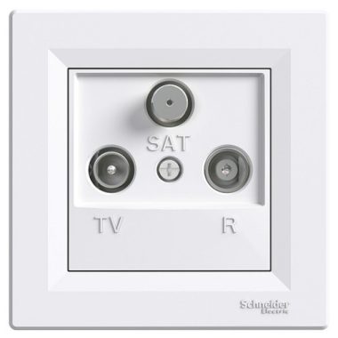 SCHNEIDER EPH3500221 ASFORA TV / R / SAT socket, through, 4 dB, white