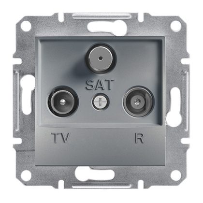   SCHNEIDER EPH3500262 ASFORA TV / R / SAT socket, through, 4 dB, steel