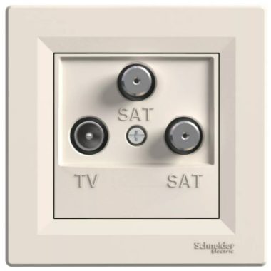 SCHNEIDER EPH3600123 ASFORA TV / SAT / SAT socket, terminal block, 1 dB, beige