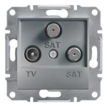   SCHNEIDER EPH3600162 ASFORA TV / SAT / SAT socket, end cap, 1 dB, steel