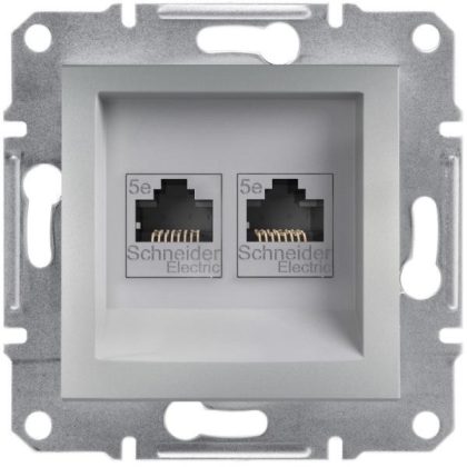   SCHNEIDER EPH4400161 ASFORA 2xRJ45 Cat5e UTP socket, aluminum