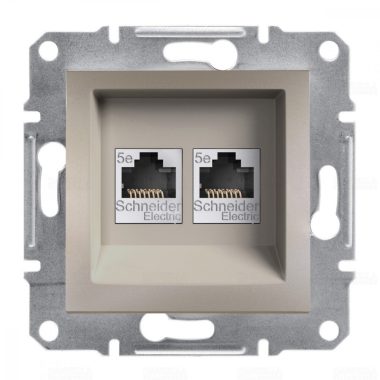 SCHNEIDER EPH4400169 ASFORA 2xRJ45 Cat5e UTP socket, bronze