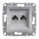 SCHNEIDER EPH4800161 ASFORA 2xRJ45 Cat6 UTP socket, aluminum