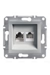 SCHNEIDER EPH4900161 ASFORA RJ45 Cat5e UTP + RJ12 socket, aluminum