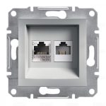   SCHNEIDER EPH4900161 ASFORA RJ45 Cat5e UTP + RJ12 socket, aluminum