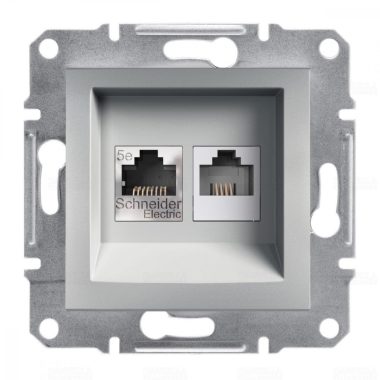 SCHNEIDER EPH4900161 ASFORA RJ45 Cat5e UTP + RJ12 socket, aluminum