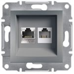   SCHNEIDER EPH4900162 ASFORA RJ45 Cat5e UTP + RJ12 socket, steel