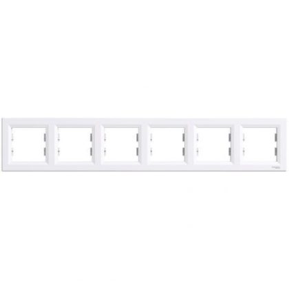 SCHNEIDER EPH5800621 ASFORA Six frames, horizontal, white