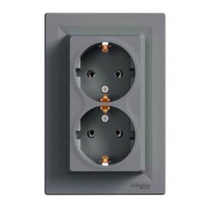 SCHNEIDER EPH9900162 ASFORA 2x2P + F socket, screw, steel
