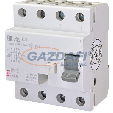 ETI 002062143 Comutator de protecție curent EFI-4AC 40 / 0.03A, 4P, 40A, 30mA