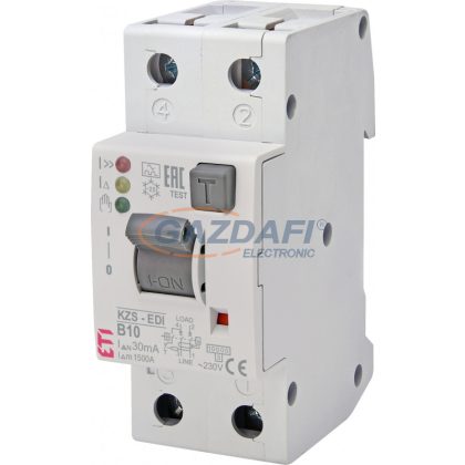   ETI 002172402 KZS-2M 2p EDI A B10A 30mA áram-védőkapcsolós kismegszakító LED-es állapotjelzővel