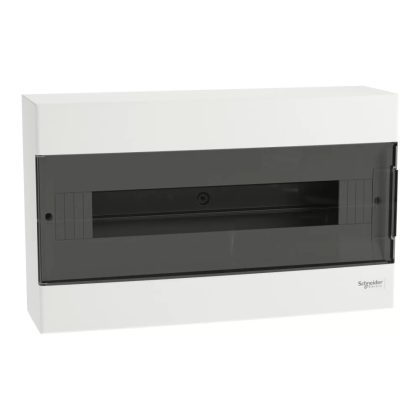   Schneider EZ9EUC118 műanyag kiselosztó 18 modul, 1 sor, PE+N sínnel, füstszínű ajtóval, IP40 (Easy9 EU) 