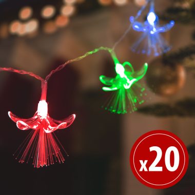 Family Decor 56518 LED fényfüzér - virágos - 20 LED - 2,85 méter - színes - 2 x AA