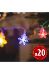 Family Christmas 58215 LED fényfüzér - jégkristály - 2,3 m - 20 LED - színes - 3 x AA