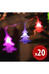 Family Christmas 58223B LED fényfüzér - fenyőfa - 20 színes LED - 2,3 m - 3 x AA