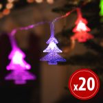   Family Christmas 58223B LED fényfüzér - fenyőfa - 20 színes LED - 2,3 m - 3 x AA