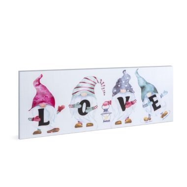 Family Decor 58477 LED-es fali kép - "LOVE" manók - 6 melegfehér LED - 70 x 30 cm