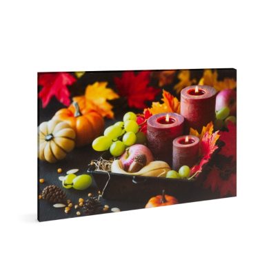 Family Decor 58501 LED-es fali kép - gyertyák - 3 melegfehér LED - 40 x 30 cm