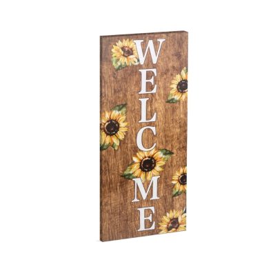 Family Decor 58503 LED-es fali kép - "Welcome" napraforgós - 8 melegfehér LED - 30 x 70 cm