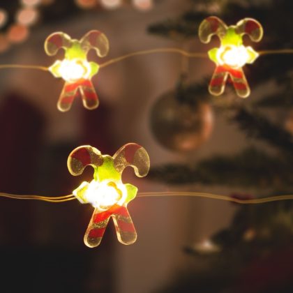   Family Christmas 58927 LED fényfüzér - cukorbot - 2,2 m - 20 LED - melegfehér - 2 x AA