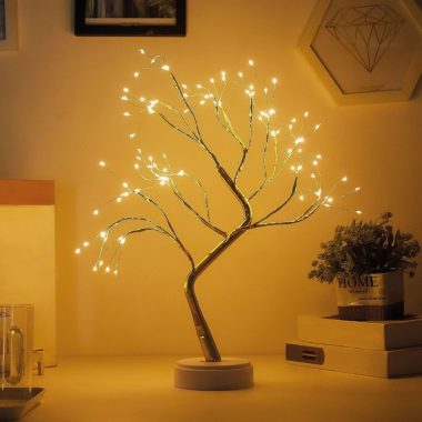 Family Decor 58930 LED-es asztali fa dekoráció - melegfehér - 40 x 30 cm - elemes