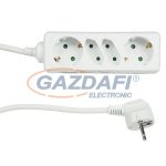   GAO 00129001 Asztali elosztó 2+2-es, 1.4m, 3x1.5, fehér ; 250V, 16A, 1.4m, H05VV-F 3x1.5 mm², IP20