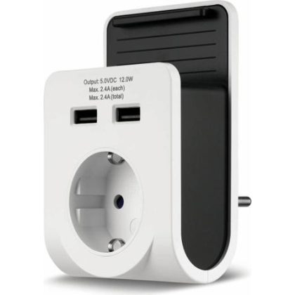   GAO 0020790102 Földelt köztes csatlakozó  aljzat 2xUSB töltővel és mobiltartóval (6005H)