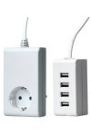 GAO 0432H USB töltő 4-es desktop 250V, 16A, 1,0 m, IP 20