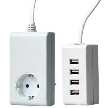 GAO 0432H USB töltő 4-es desktop 250V, 16A, 1,0 m, IP 20