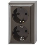   GAO 0510076777 BUSINESS LINE wall outlet socket 2, wall outlet, brown 16A, 250V