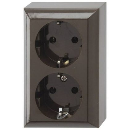   GAO 0510076777 BUSINESS LINE wall outlet socket 2, wall outlet, brown 16A, 250V