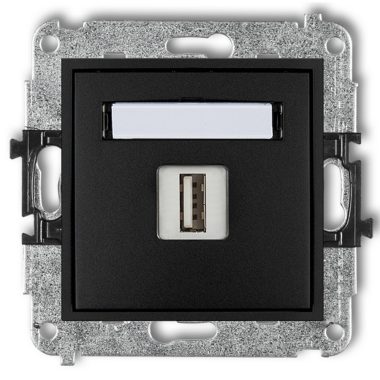 GAO 4153H MINI USB aljzat, keret nélkül, matt fekete színben