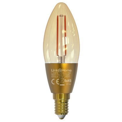   GAO 8008H L2H Pro Smart Glowing Candle, Filament, E14, 4.5W, 400lm, 1800-2700K, C35