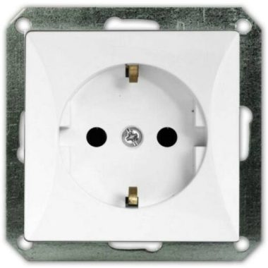 GAO 8705H OPAL Recessed Socket, Single, Frameless, Grounded, White