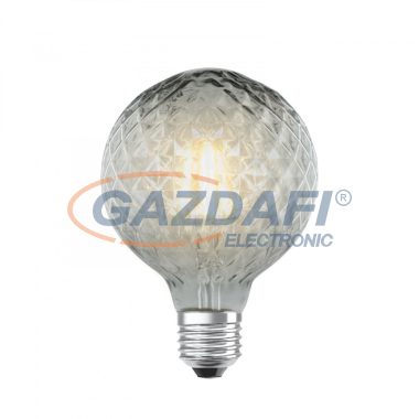 GLOBO 11463 LED Fényforrás dekoratív füstszínű üveg búrával. fényerő-szabályozható. Ø:95, H:135, inkl. 1xE27 LED 4W 230V, 380lm, 2700K