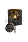 GLOBO 15264W TUXON Fali lámpa, 40W, E14, fém fekete / bársony / műanyag arany