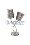 GLOBO 15265-2T TAROK Asztali lámpa, 25W, 2x E14, nikkel matt / bársony/ műanyag ezüst