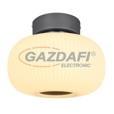 GLOBO 15437D BOOMER Mennyezeti lámpa fém grafit szürke talp, opál fehér búrával kombinálva. Ø:240, H:185, inkl. 1xLED 12W 230V, 780lm, 3000K