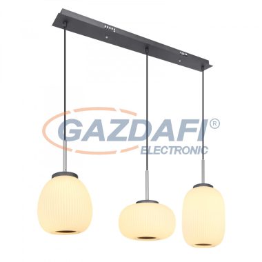 GLOBO 15437H2 BOOMER Függeszték fém grafit szürke talp, opál fehér búrával kombinálva. Kábel anyaga textil. HxSZxM900x240x1200, inkl. 1xLED 45W 230V, 2700lm, 3000K